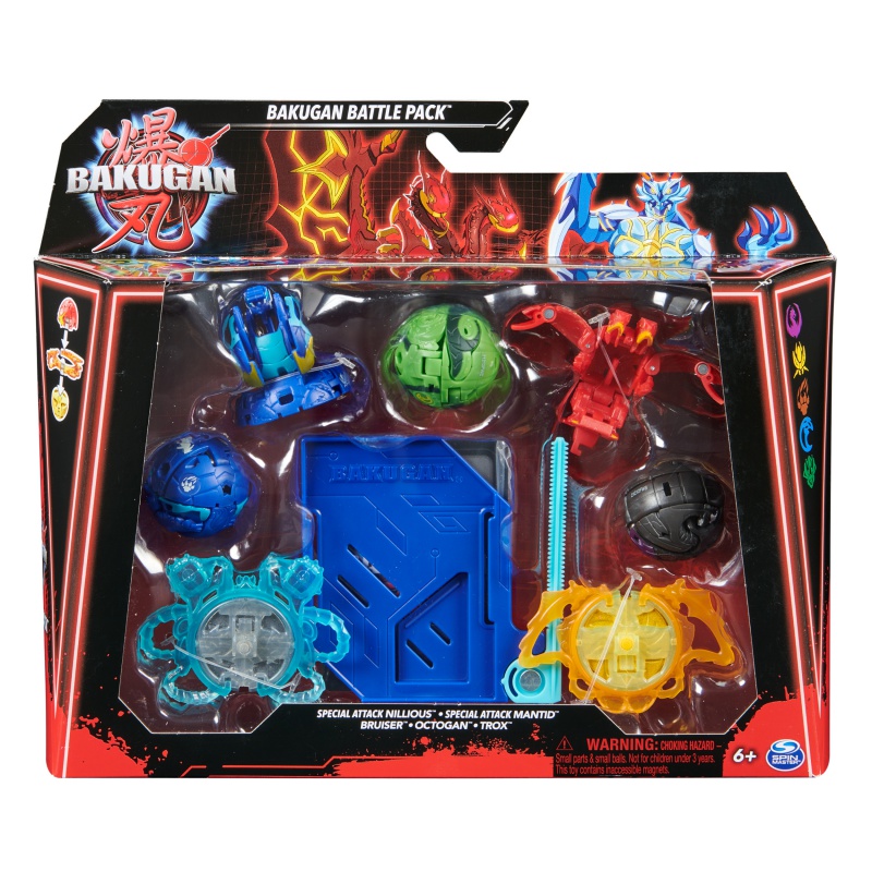 Bakugan 5 balení speciální útok S6 Nillious, Mantid, Bruiser, Octogan, Trox