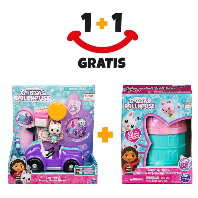 Akce 1+1 Gábinin kouzelný domek vozidlo s figurkou + mini figurka v domečku ZDARMA