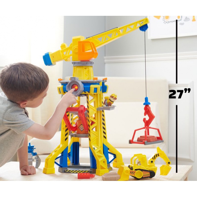 Výhodný balíček: Rubble & Crew interaktivní jeřáb se zvuky 60 cm + základní vozidlo Rubble