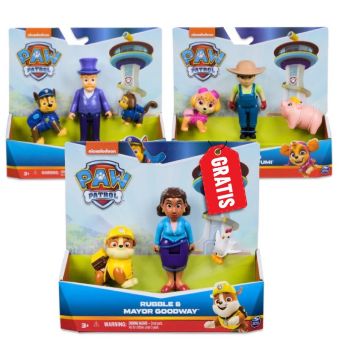 Figurky starosty Humdingera a farmářky Yumi + figurka starostky Goodwayové s Rubble ZDARMA