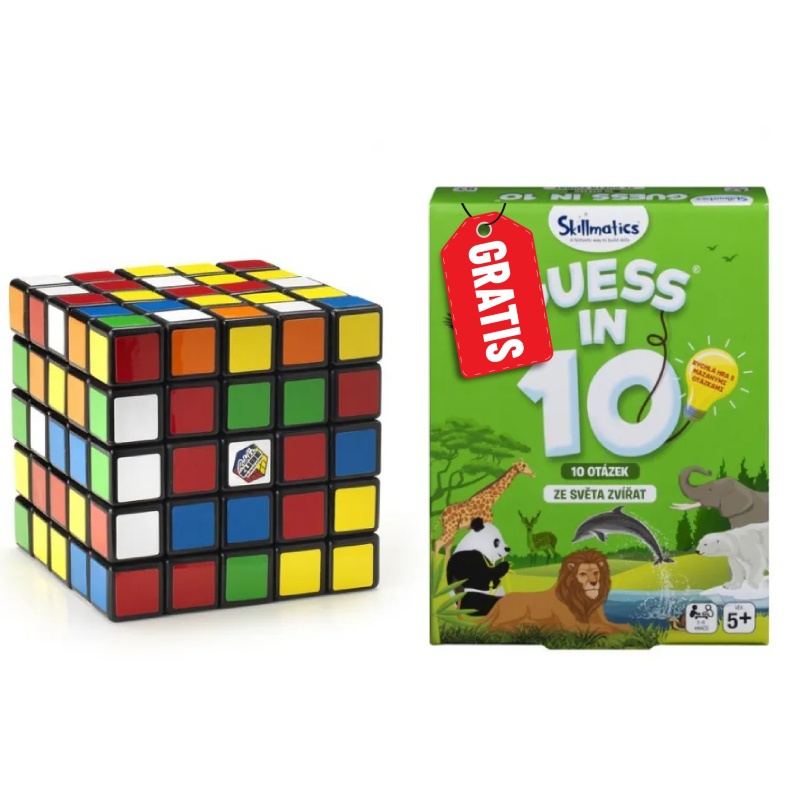 Akce 1+1 Rubikova kostka 5x5 profesor + Uhádni na 10 - Zvířata - česká verze navíc