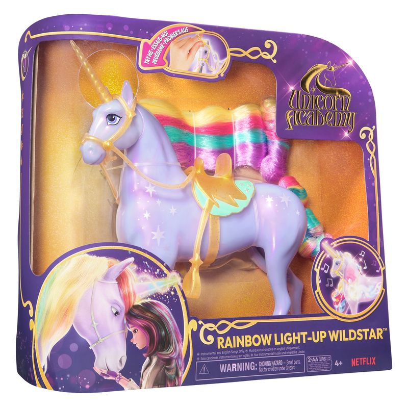 Unicorn Academy světelný jednorožec Wildstar 28 cm + Valentina a Cinder 11 cm za polovinu