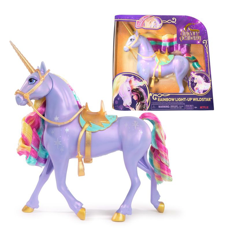 Unicorn Academy světelný jednorožec Wildstar 28 cm + Valentina a Cinder 11 cm za polovinu