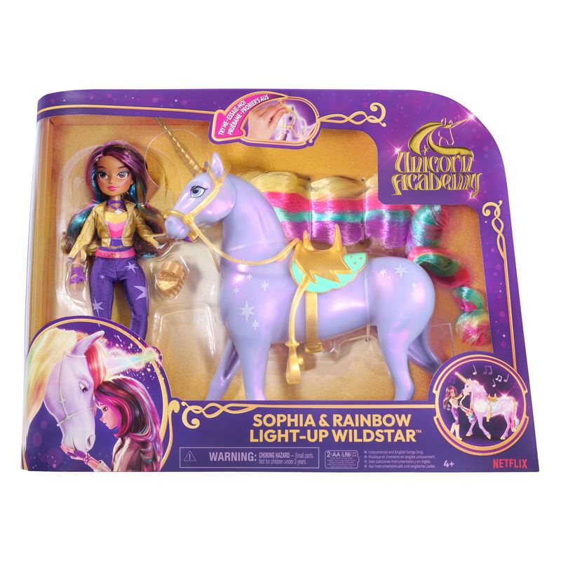 Unicorn Academy Wildstar 28 cm a Sophia 24 cm + Valentina a Cinder 11 cm za polovinu