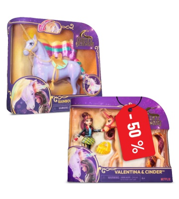 Unicorn Academy světelný jednorožec Wildstar 28 cm + Valentina a Cinder 11 cm za polovinu
