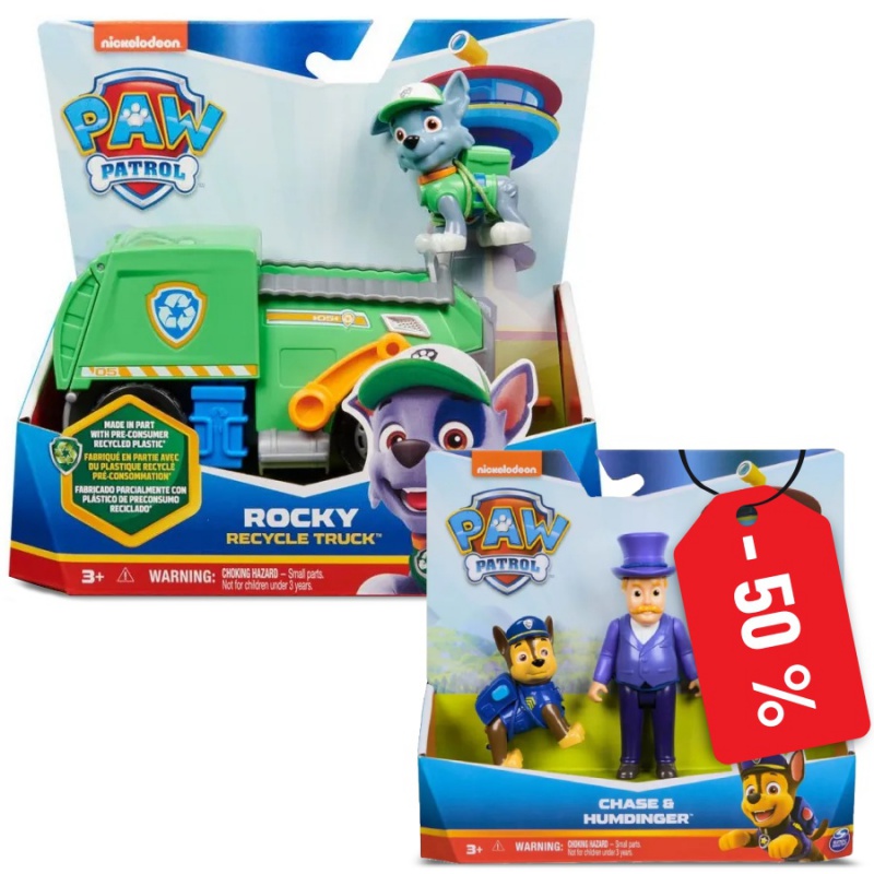 Výhodný balíček: Tlapková patrola základní vozidlo Rocky a starosta Humdinger za polovinu