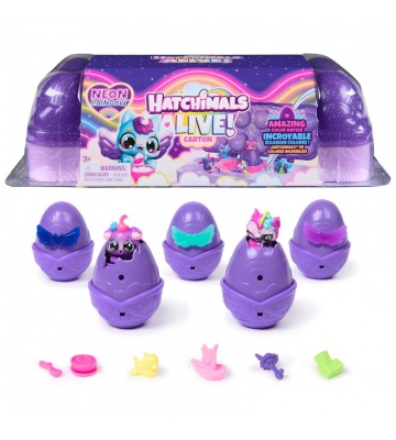 Hatchimals Neónová duha karton zvířátek