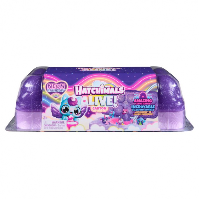 Hatchimals Neónová duha karton zvířátek