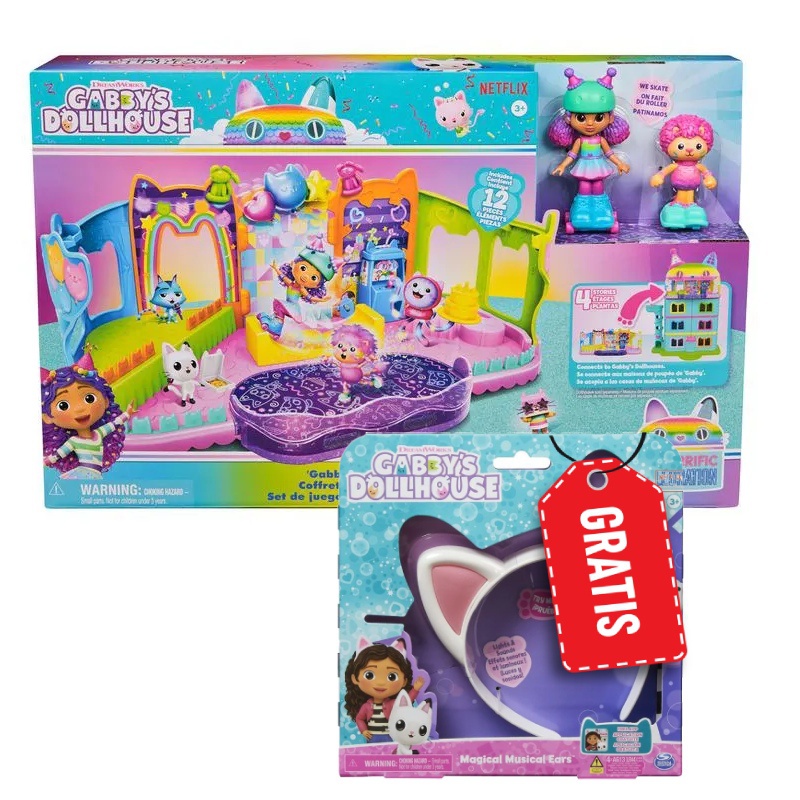Akce: Gábinin kouzelný domek hrací set kolečkové brusle + hrající kočičí ouška ZDARMA