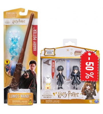 Akce Harry Potter kouzelnická hůlka se svítícím patronem + figurky Harry a Cho za polovinu