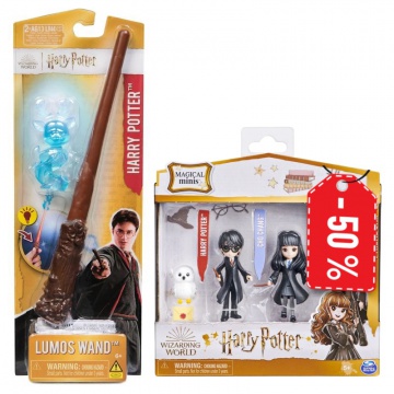 Akce Harry Potter kouzelnická hůlka se svítícím patronem + figurky Harry a Cho za polovinu