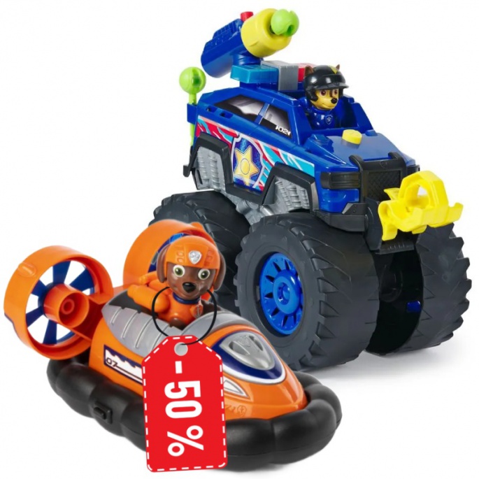 Tlapková Patrola interaktivní auto Rescue Wheels Chase + základní autíčko Zuma za polovinu
