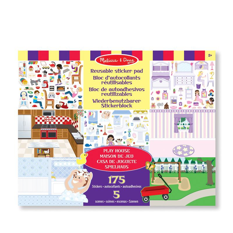 Melissa & Doug samolepky opakovaně použitelné s podložkou - dům