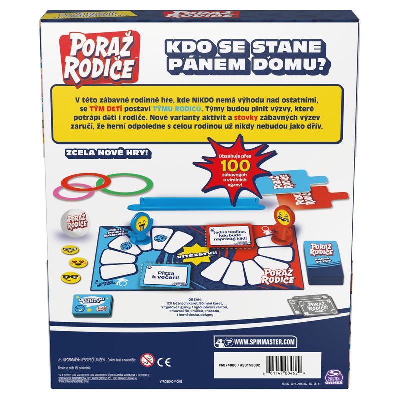 Spin Master Games společenská hra Poraž rodiče 2025 - česká verze