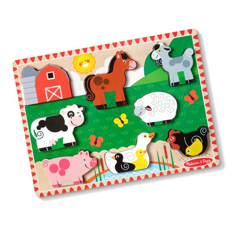 Melissa & Doug dřevěné puzzle zvířátka na farmě