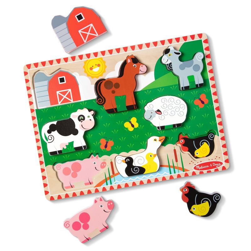 Melissa & Doug dřevěné puzzle zvířátka na farmě