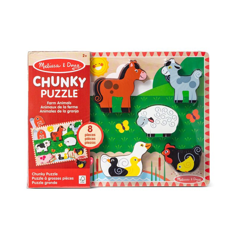 Melissa & Doug dřevěné puzzle zvířátka na farmě