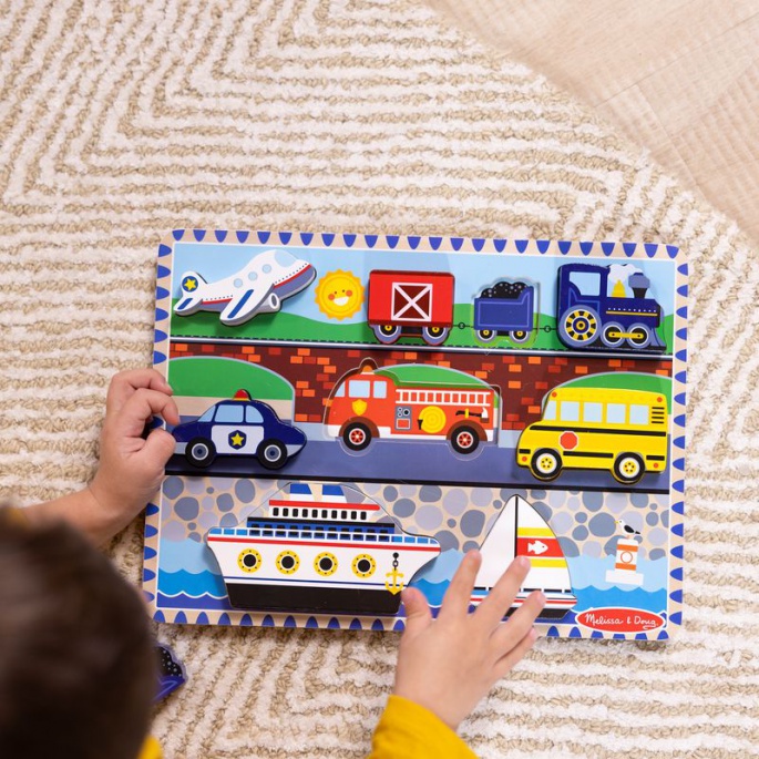 Melissa & Doug dřevěné puzzle dopravní prostředky