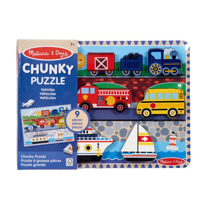 Melissa & Doug dřevěné puzzle dopravní prostředky