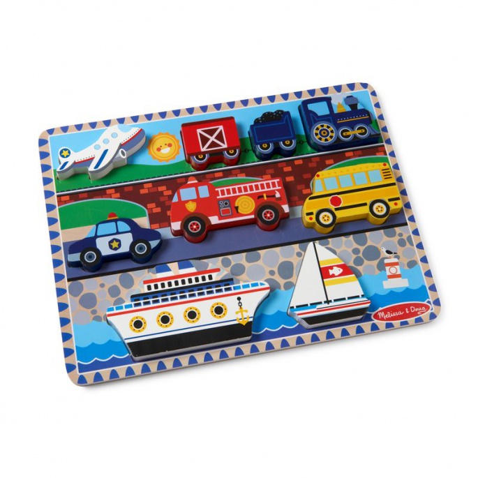 Melissa & Doug dřevěné puzzle dopravní prostředky