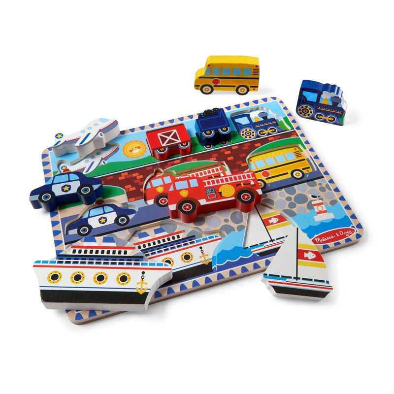 Melissa & Doug dřevěné puzzle dopravní prostředky