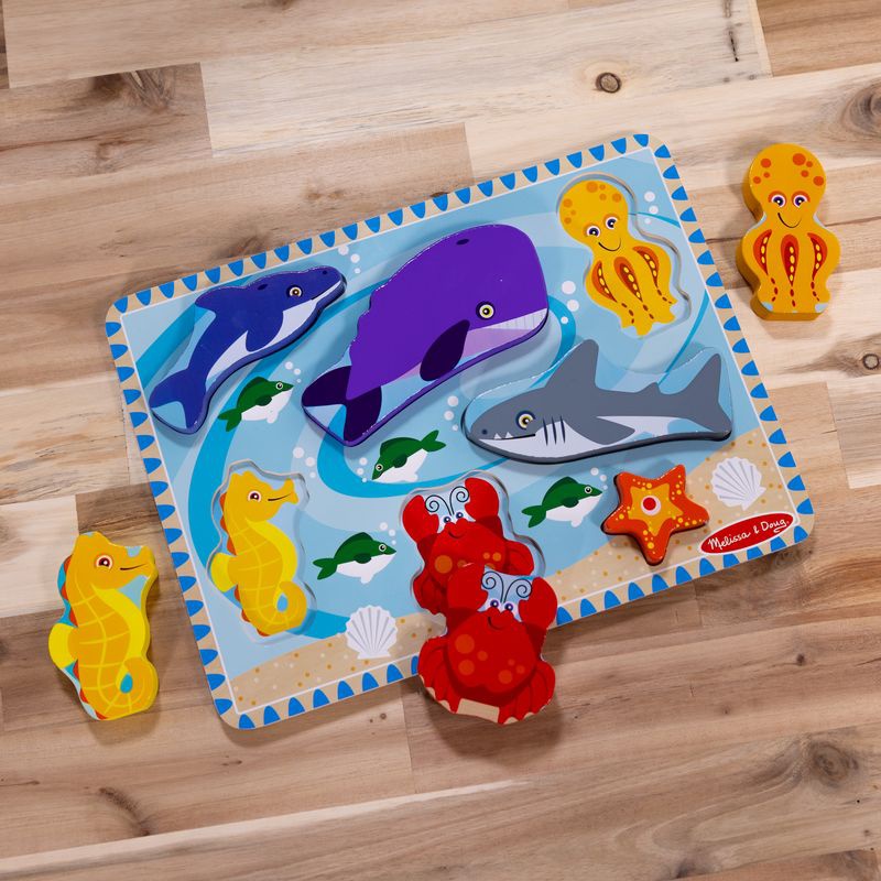 Melissa & Doug dřevěné puzzle mořská zvířátka