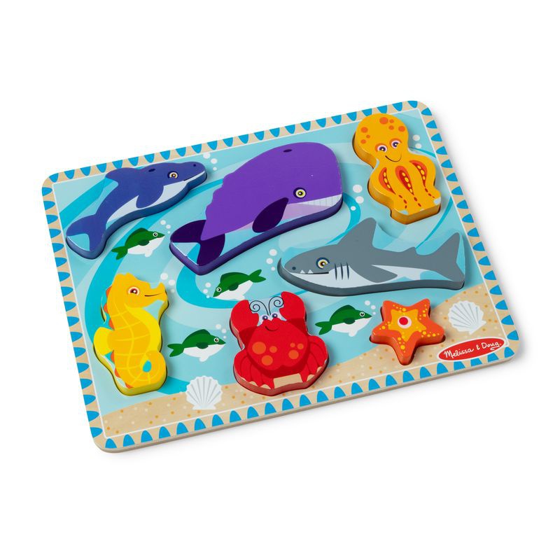 Melissa & Doug dřevěné puzzle mořská zvířátka