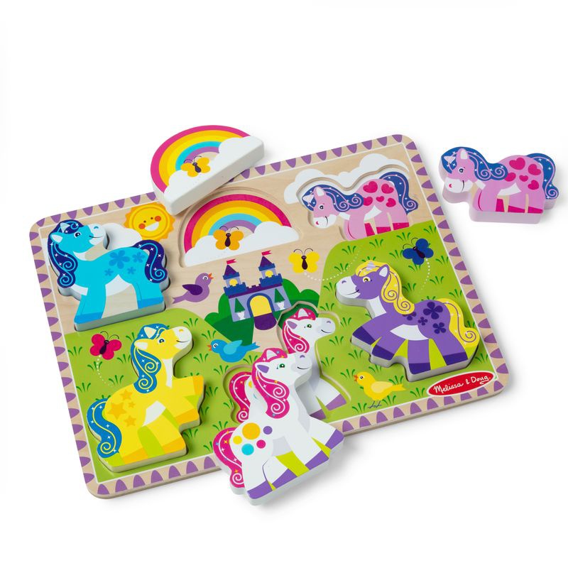 Melissa & Doug dřevěné puzzle jednorožci