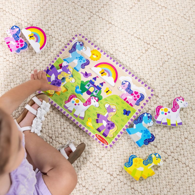 Melissa & Doug dřevěné puzzle jednorožci