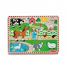 Melissa & Doug dřevěné puzzle se zvukovými efekty Old MacDonald Farm
