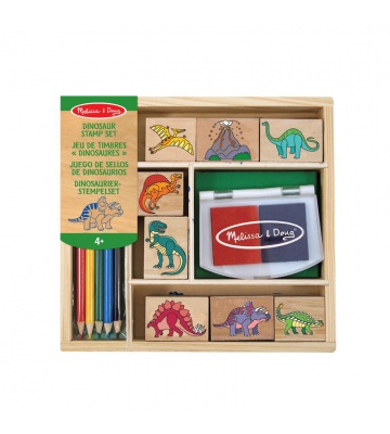 Melissa & Doug dřevěná razítka s omyvatelnými barvami Dinosauři