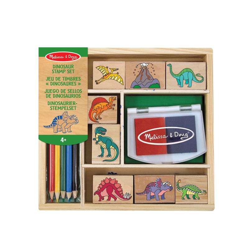 Melissa & Doug dřevěná razítka s omyvatelnými barvami Dinosauři