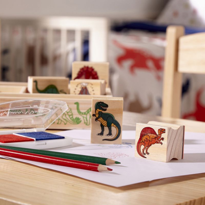 Melissa & Doug dřevěná razítka s omyvatelnými barvami Dinosauři
