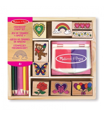 Melissa & Doug dřevěná razítka s omyvatelnými barvami veselí přátelé