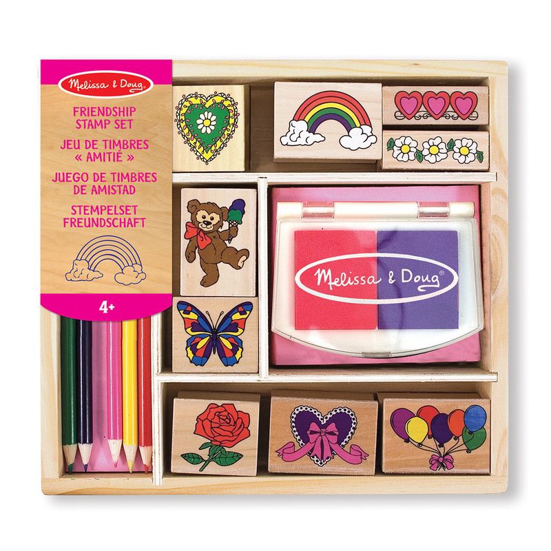 Melissa & Doug dřevěná razítka s omyvatelnými barvami veselí přátelé