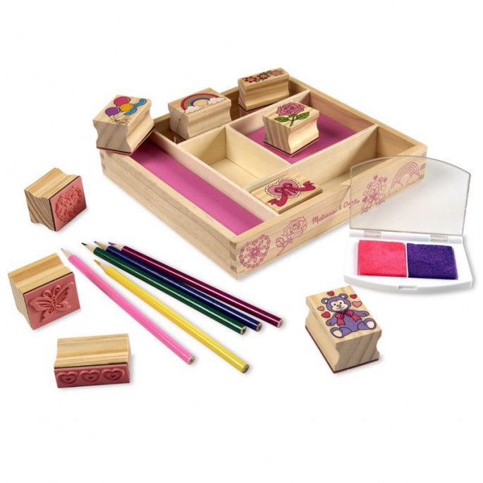 Melissa & Doug dřevěná razítka s omyvatelnými barvami veselí přátelé