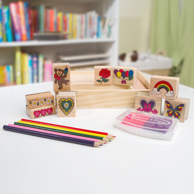 Melissa & Doug dřevěná razítka s omyvatelnými barvami veselí přátelé