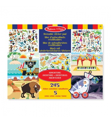 Melissa & Doug samolepky opakovaně použitelné s podložkou - dobrodružství