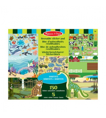 Melissa & Doug samolepky opakovaně použitelné s podložkou - svět zvířat