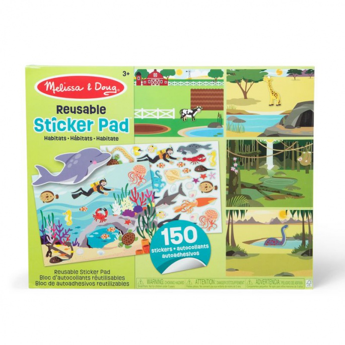 Melissa & Doug samolepky opakovaně použitelné s podložkou - svět zvířat