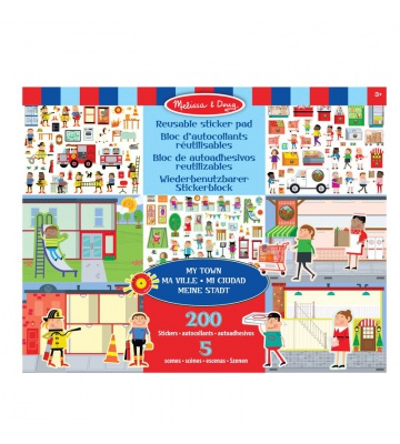 Melissa & Doug samolepky opakovaně použitelné s podložkou - město