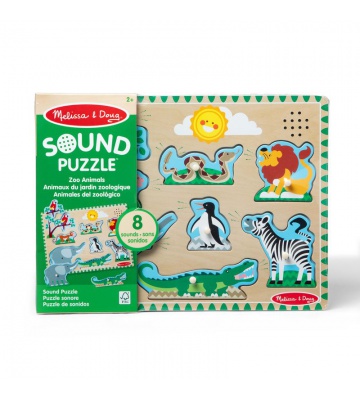 Melissa & Doug dřevěné puzzle se zvukovými efekty zvířátka ze ZOO