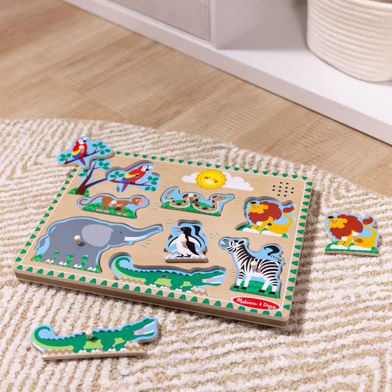 Melissa & Doug dřevěné puzzle se zvukovými efekty zvířátka ze ZOO
