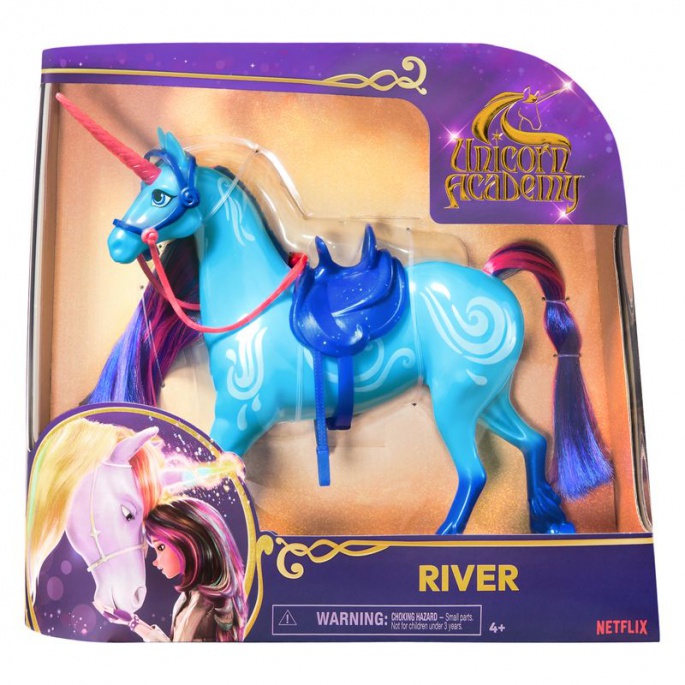 Výhodný set: Unicorn Academy česací jednorožec River 28 cm + náhrdelník s prstenem