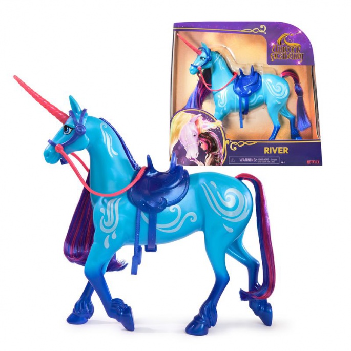 Výhodný set: Unicorn Academy česací jednorožec River 28 cm + náhrdelník s prstenem