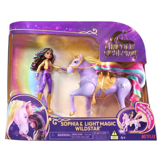 Výhodný set: Unicorn Academy Sophia & Wildstar 11 cm + náhrdelník s prstenem