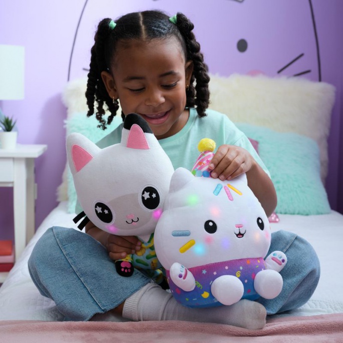 Výhodný set: Gábinin kouzelný domek Cakey plyšák se zvuky + Mercat plyšový s funkcí