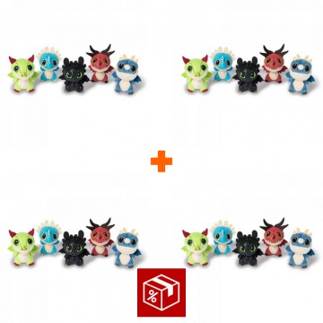 AKCE 3+1 zdarma: Jak vycvičit draka - 4 plyšoví draci v sudu za cenu 3