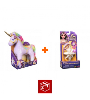 Výhodný set: Unicorn Academy plyšový Wildstar se zvuky 38 cm + náhrdelník s prstenem