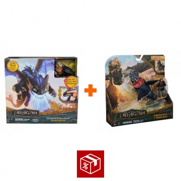 Výhodný set: Jak vycvičit draka Bezzubka se zvuk. a světelnými efekty + Garvan a Rybinoha